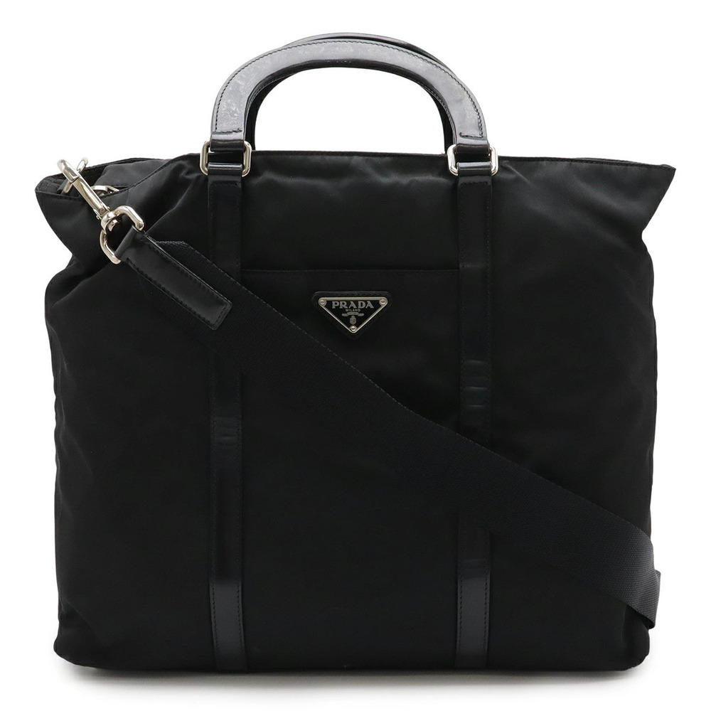 Prada Tote Bag 2way Crossbody Patent Vernis Leather NERO Black